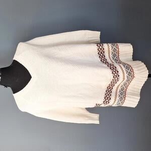 Oversized batwing v neck sweater